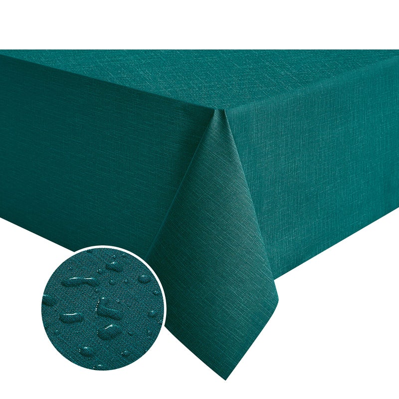 NLMUVW Teal Vinyl Tablecloth for Rectangle, Heavy Duty PVC Table Cloth Wipe Clean Waterproof Table Cover for Kitchen Dining Picnic, 54 x 78 Inch - Image 1